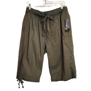 Who's That Girl Olive Green Crop Utility Pants 1X